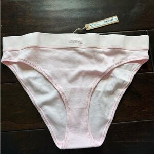 SKIMS Light Pink Ribbed Cotton Bikini Briefs